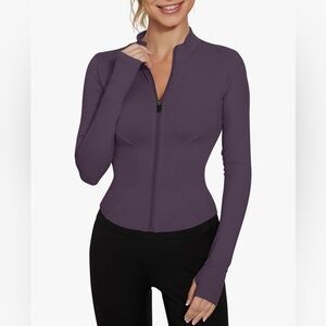 Luuya plum slim fit cropped sculpt jacket